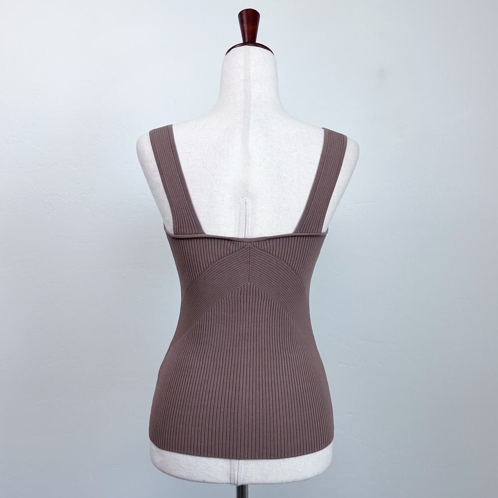 Rag & Bone Stretchy Rib Knit Brown Minimalist Capsule Wardrobe Asher Tank Top XS - Picture 6 of 9